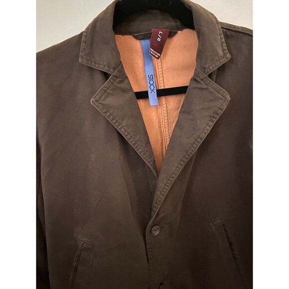 Stock Men Cotton 3 Button Blazer Brown Sport Jacket Size L - Picture 13 of 16